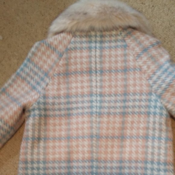 Medium Blue, Pink & White Plaid Coat - Picture 7 of 8